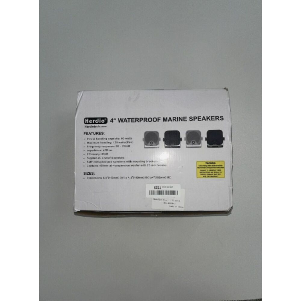 4 Inches Heavy Duty Waterproof Boat Marine Box Outdoor Speakers Herdio HMS-61